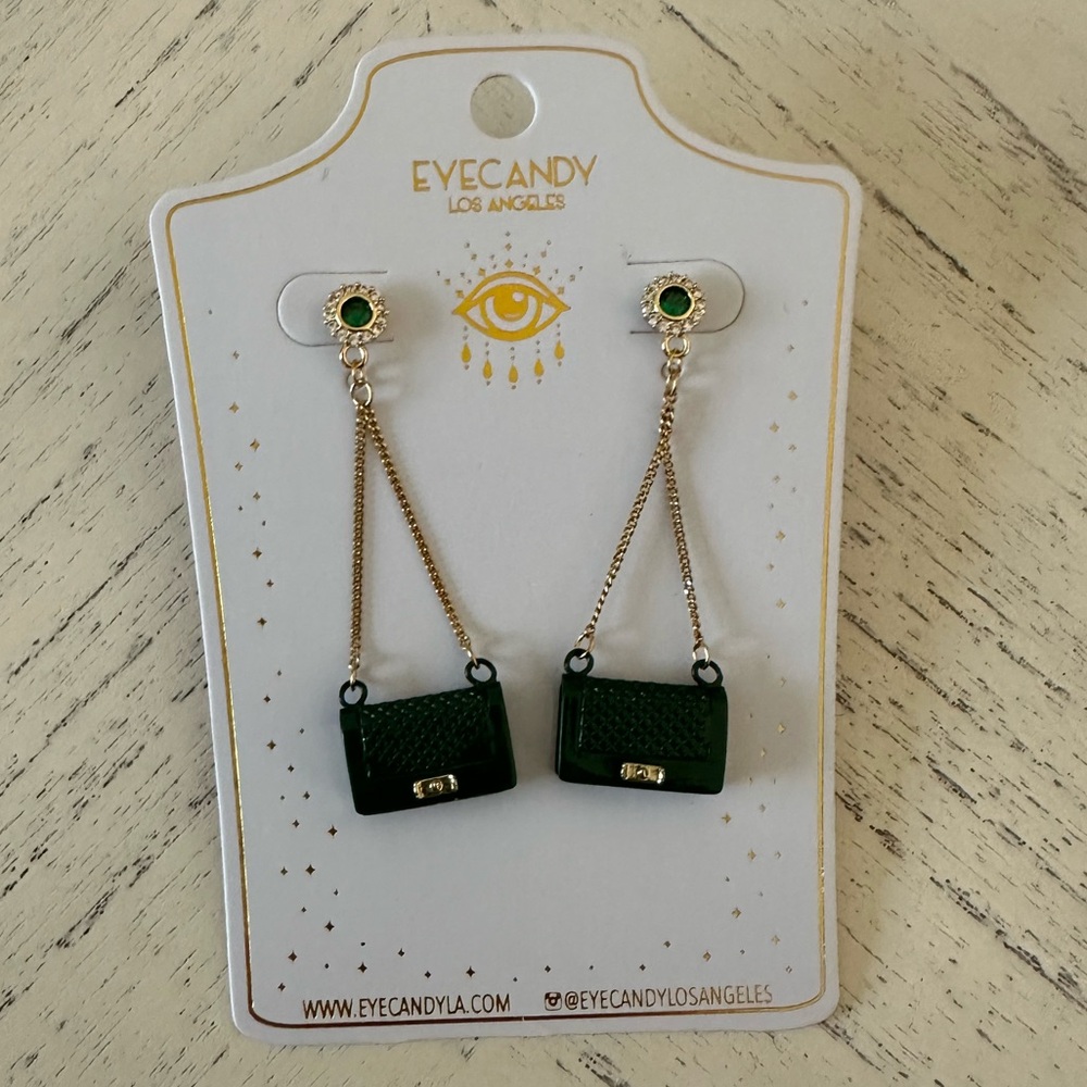 Eye Candy LA Luxe Ella 18K Gold Plated & Cubic Zirconia Drop Earrings. New! - Picture 3 of 7